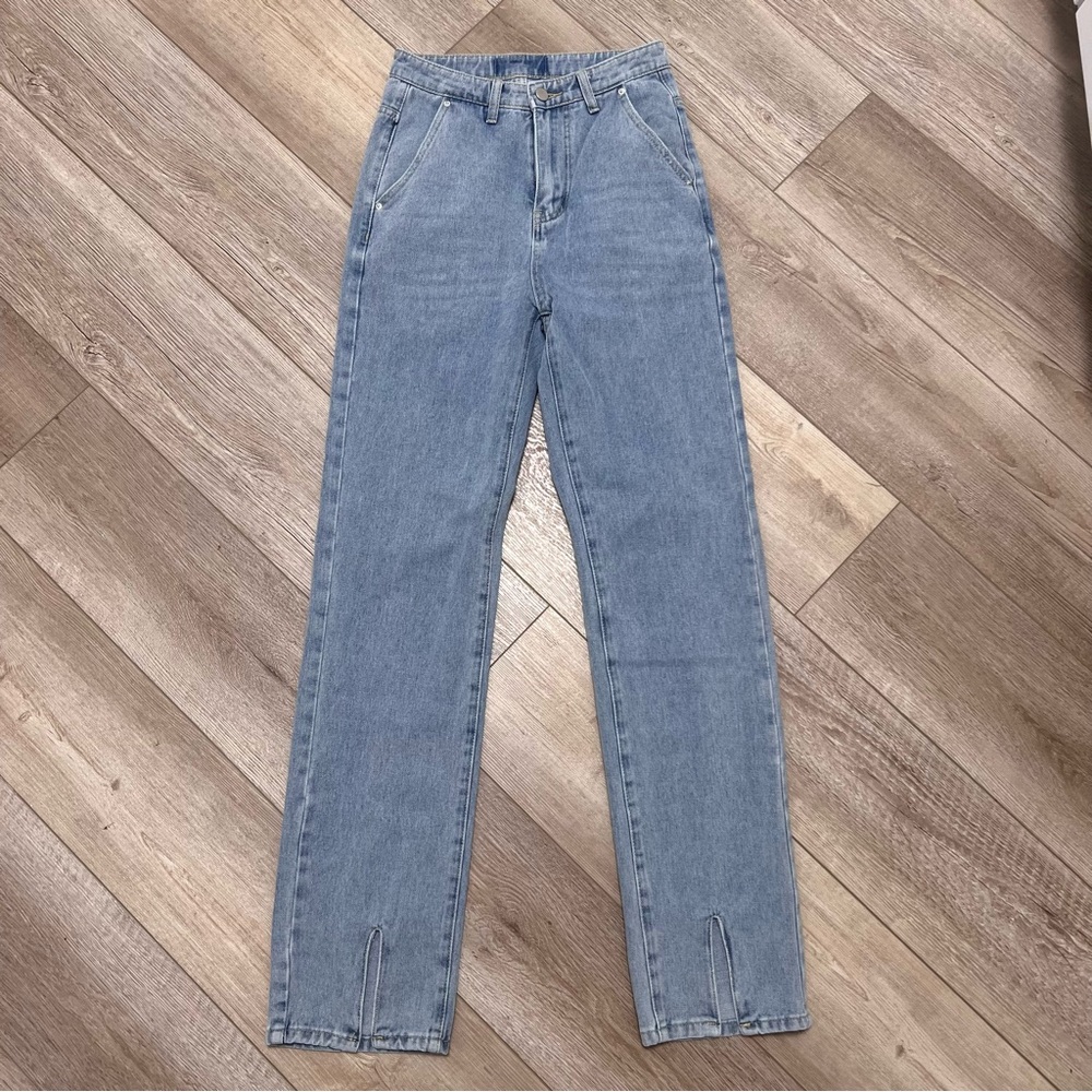 Commense Classic Straight Leg Slit Jeans - XS